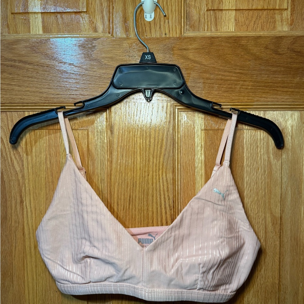 Puma Women's Light Pink Striped Bralette